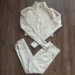 Women's Cream Textured Jumpsuit